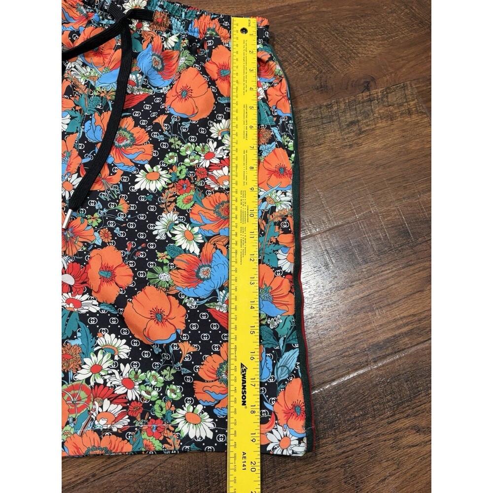 Gucci Men's Multicolor Floral Shorts 9" Inseam Pockets Elastic Drawstring - Picture 10 of 11